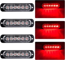 4X 6LED Car Truck Emergency Beacon Warning Hazard Flash Strobe Light Red Lamp UK
