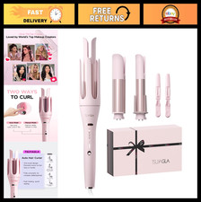 3-in-1 Automatic Curling Iron, Rotating Hair Curler with 3 Barrels, Fast Heating