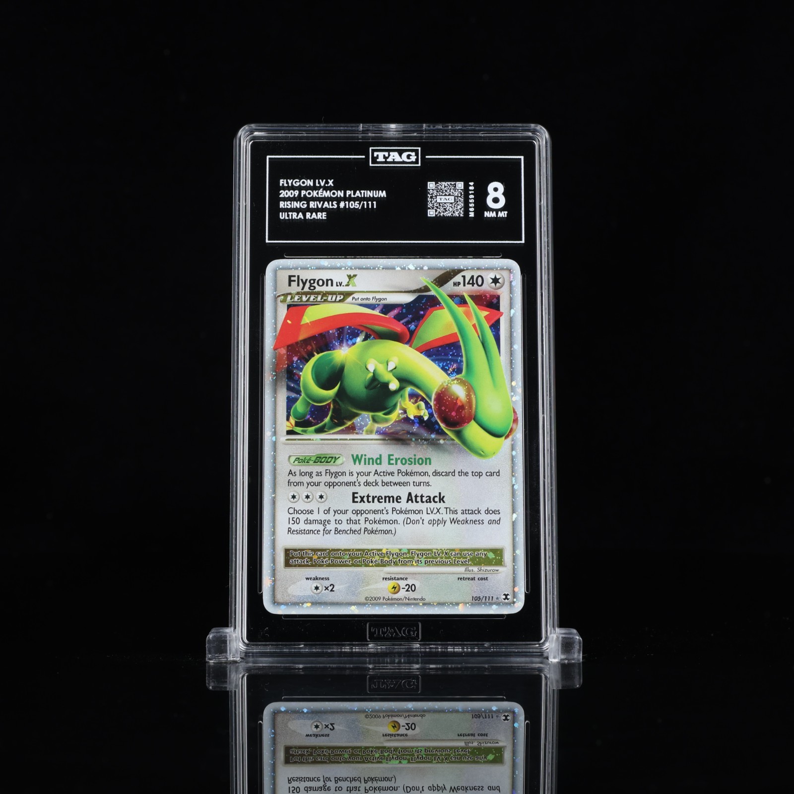 Pokemon Flygon LV.X 105/111 Rising Rivals Platinum 2009 TAG 8 NM-MT Ultra Rare