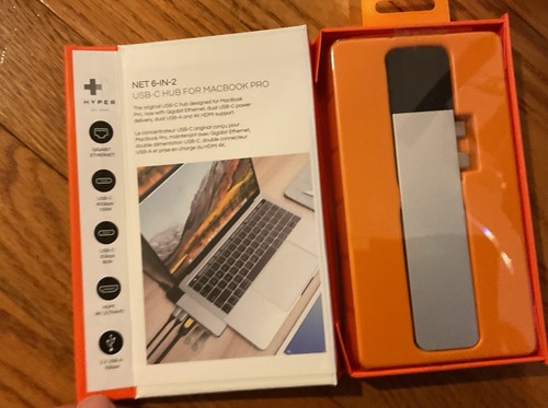 HyperDrive NET 6-in-2 USB-C Hub Adapter MacBook Pro Air HDMI 100W PD Ethernet - Picture 3 of 3