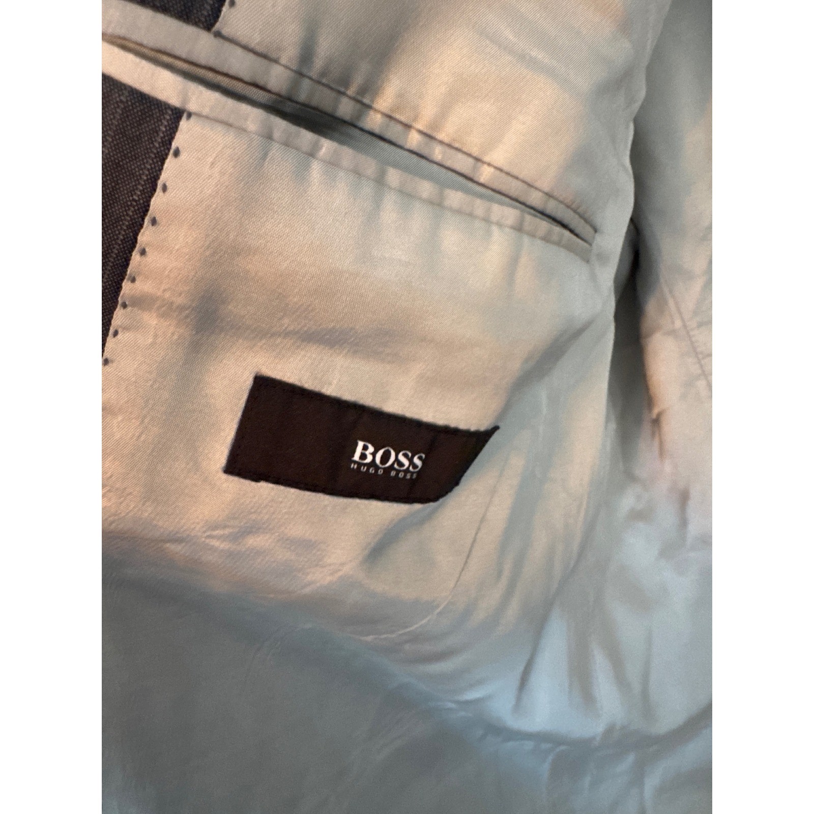 HUGO BOSS Sport Coat BlazerMen 46R Gray Pinstripe Blazer 3 Button Virgin Wool thumbnail 7