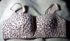 Victoria Secret Pink/Black Animal Print Lined No Wire Bralette Size M/M "NWT"
