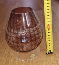 Derenburg Überfangglas handgeschliffen Glas Brandy Cognacschwenker ORIGINAL DDR