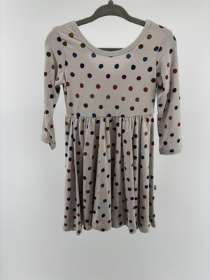 Retired Kyte Baby Oat Polka Dot Twirl Dress Size 12-18 Months
