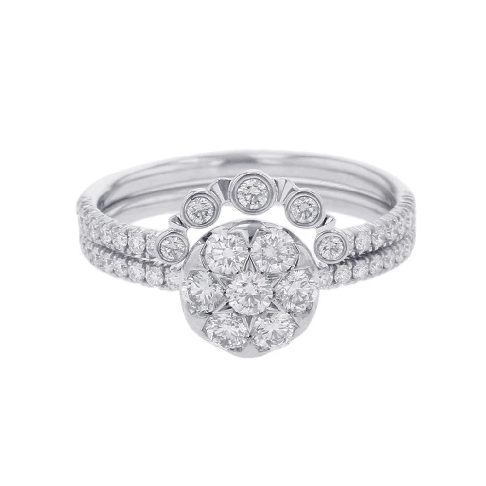 Cartier — CARTIER Etincelle De Cartier Double Ring Size 51/#11 18K White Gold B4223151...