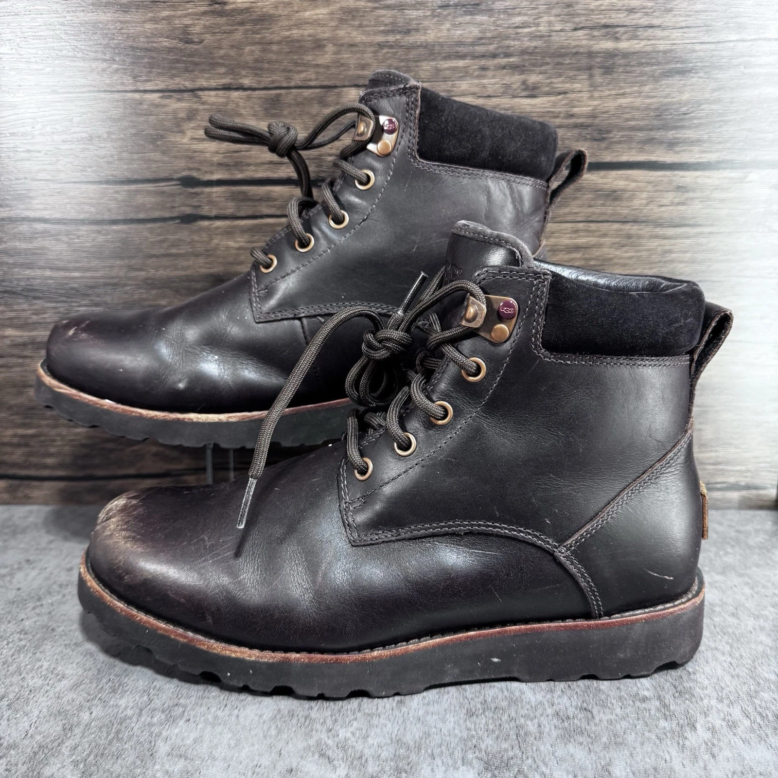 UGG Men’s Seton TL Waterproof Boots Lace Up Brown Leather Men’s Size 8