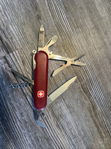 Vintage Wenger Delemont Classic Original Swiss Army Knife Switzerland Red