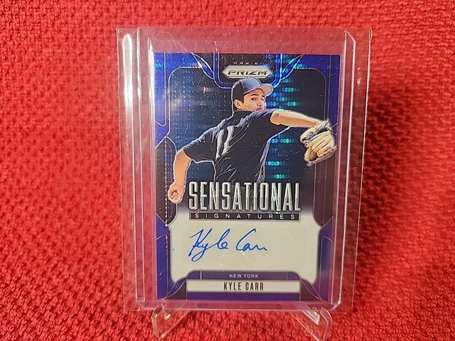2025 PANINI PRIZM BASEBALL KYLE CARR BLUE SENSATIONAL AUTO #SS-KC #04/49