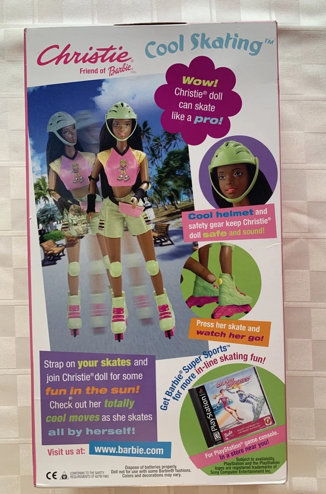 Barbie Cool Skating 1999 vintage Christie afroamericana 26230 nueva en caja Foto 2 de 2