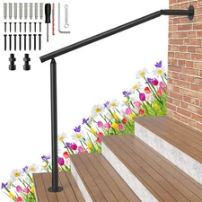 Hand Rails for Outdoor Steps 2-3 Deck Railing Kit Wall Floor Mounted Wrought
