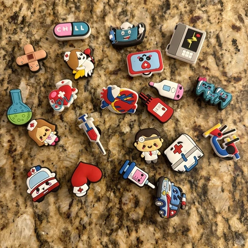 Nurse Nursing Sandal Slides Bogg Bag Charms Set of 21