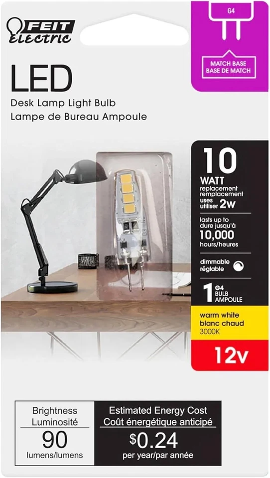 Energy Saving G4 LED Bulb 10W Equivalent 90 Lumens - 6 Pack - Image 4 of 4