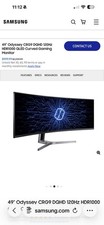 New Samsung 49 Class Odyssey CRG9 Series Dual QHD Curved QLED Gaming Monitor
