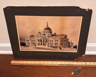 Huge 1890s Washington County PA Courthouse Pennsylvania Architectural PRINT