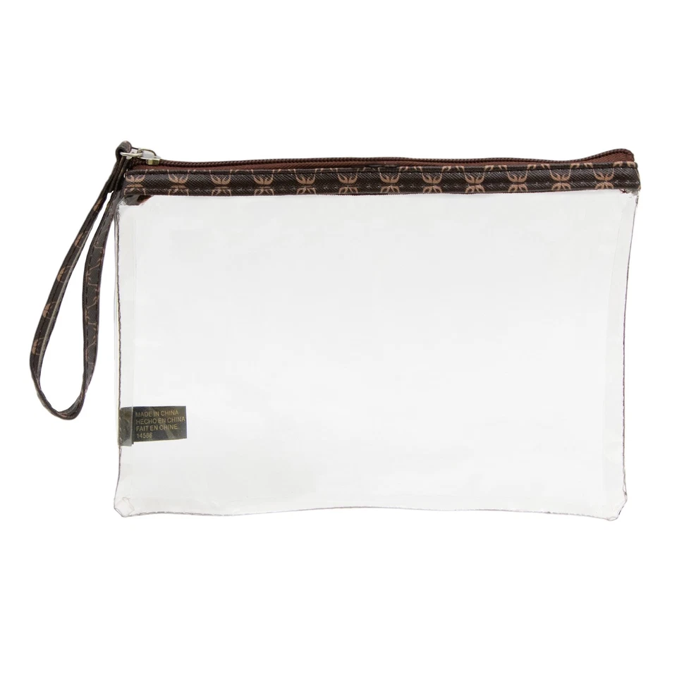 Mundi Clear Wristlet 4-Piece Set with Coin Purse, Cardholder and Mirror in Brown - Image 3 of 4