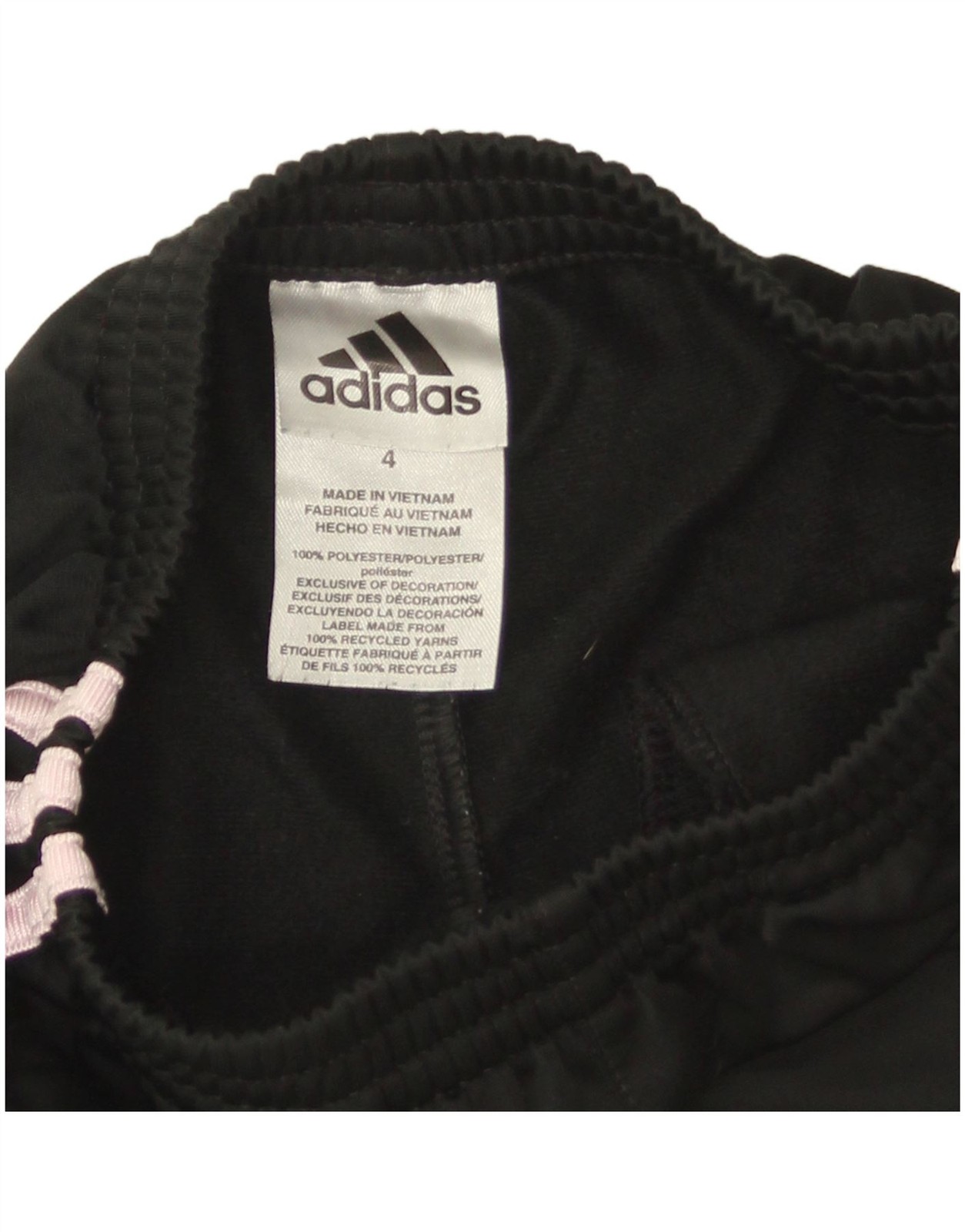 Adidas Girls Tracksuit Trousers Joggers 3-4 Years Black Polyester ZF10 image 3