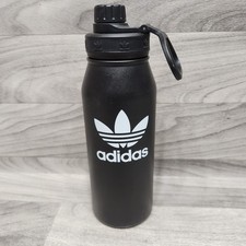 Adidas Originals Steel 1 Liter Metal Water Bottle, Black/White