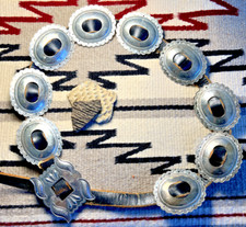 Antique 10-PIECE FIRST PHASE CONCHO BELT silver Southwestern Navajo Cowboy 43"