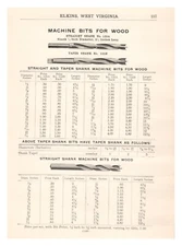 Catalog Page 1918 Baldwin Chandlee Co Machine Bits for Wood Elkins WV