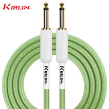 Kirlin 10FT PVC Woven 20AWG 1/4" Instrument Guitar Cable Green IPW-201 WG-10/GR