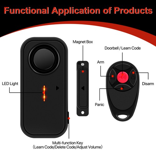 108dB Loud Wireless Anti-Theft Door & Window Security Alarm for Home Safety - Imagen 4 de 18