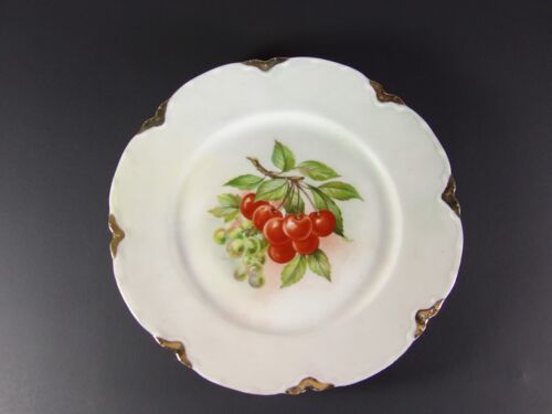 Antique Haviland Scalloped Plate with Cherries - Picture 2 of 5