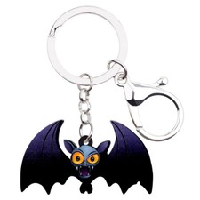 Halloween Acrylic Horror Bat Keychains Purse Key Ring Novelty Jewelry for Women