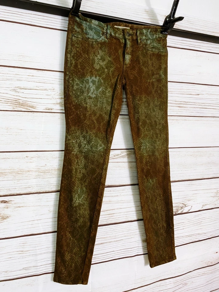 Pantalones de mezclilla para mujer Rich & Skinny talla 27 marrón 4 bolsillos pierna ajustada tiro medio Foto 2 de 4