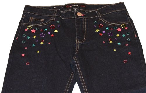 Jordache Denim Jordache w/ Multicolor Embroidered Stars Girls 16 Skinny JZ15285R - Picture 2 of 24