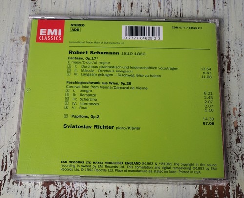 VG Schumann – Fantasie, Op. 17 Faschingsschwank Aus Wien Op. 26 (1992) CD - Imagen 3 de 3