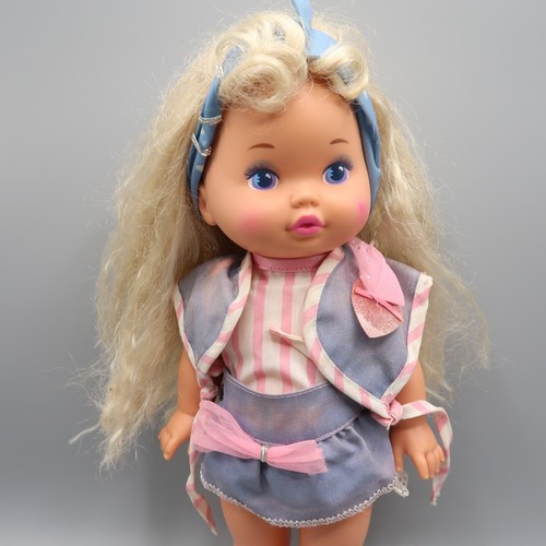 Muñeca de maquillaje Mattel Lil Miss 1988 vintage cabello rubio ojos azules años 80 12 pulgadas - Imagen 3 de 6