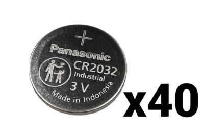 40 FOURTY PANASONIC CR2032 BULK CR 2032 3V LITHIUM COIN CELL BATTERY EXP 2032
