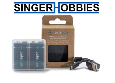 Pale Blue PBLPB9VC Lithium Ion Rechargeable 9V Batteries 2pk HRP