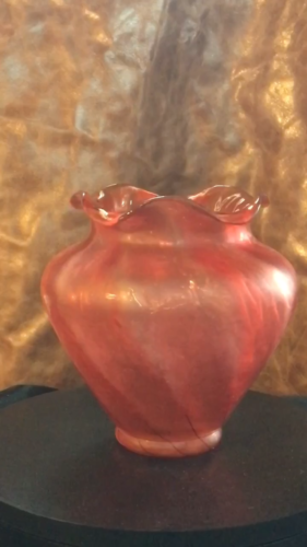 One of a kind - Bohemian Chez Kralik Loetz Lotz Cranberry Ruby Glass Vase - Video 1 of 1