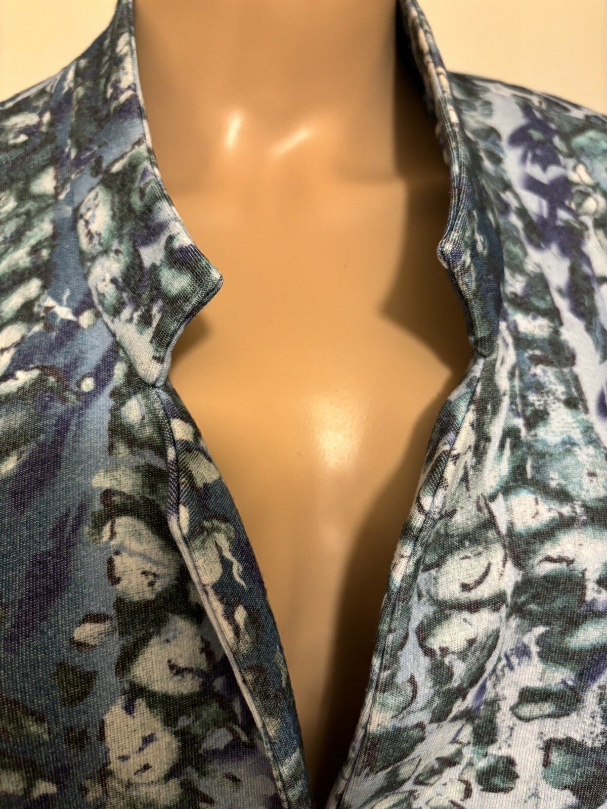 Escada Blue Pattern Blazer Medium - image 3