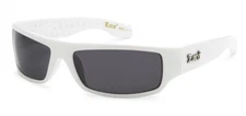 LOCS 9003 White Sunglasses | Designer Hardcore Gangster Shades Cholo Maddoggers