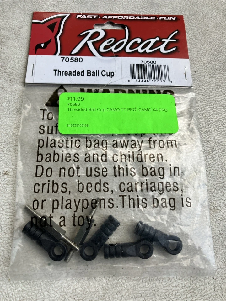 70580 Redcat Camo Threaded Ball Cup CAMO TT CAMO X4 & 02138 10X15X4 Ball Bearing - Image 3 of 4