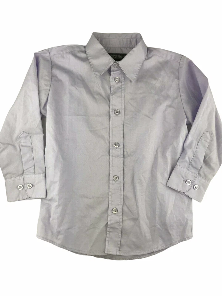 Kenneth Cole 反应纽扣领衬衫薰衣草紫色男孩孩子小号 — 第 2/4 张图片