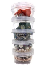Storage Containers Stackable Interlocking Detachable with Lid 5 for Beads Crafts