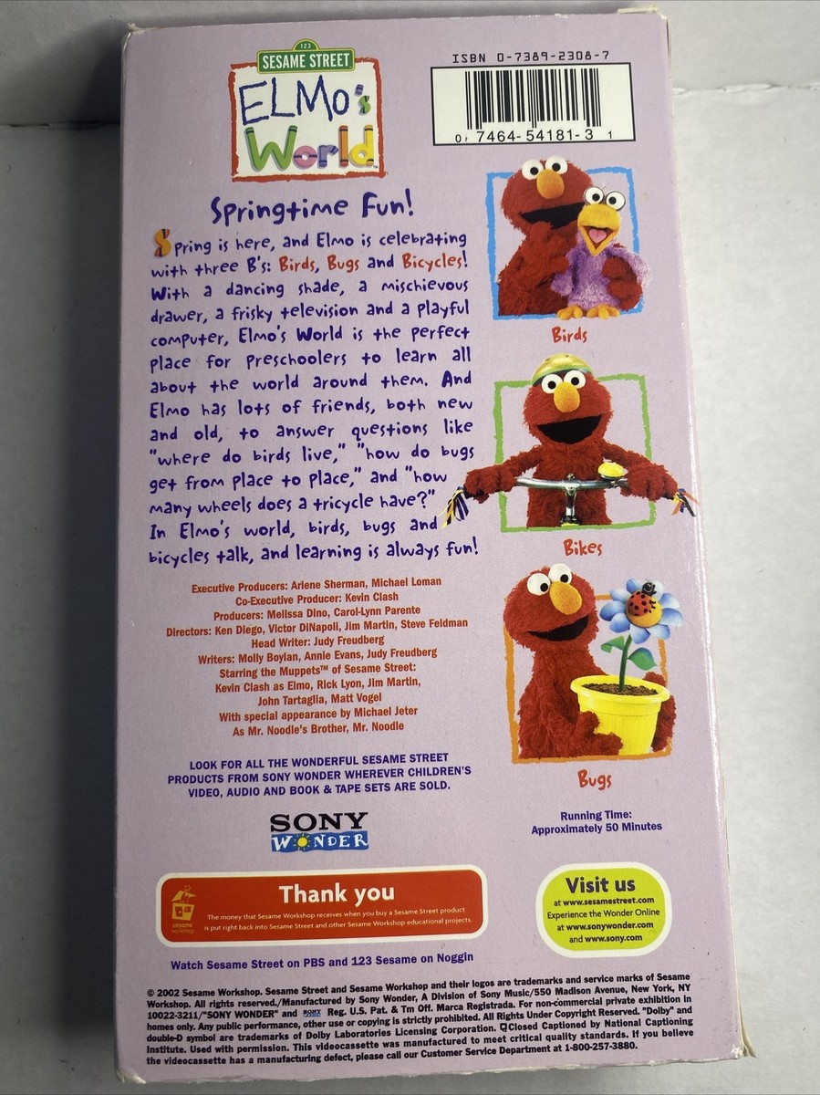 Elmo's World Springtime Fun! (VHS, 2002) Sesame Street 74645418131