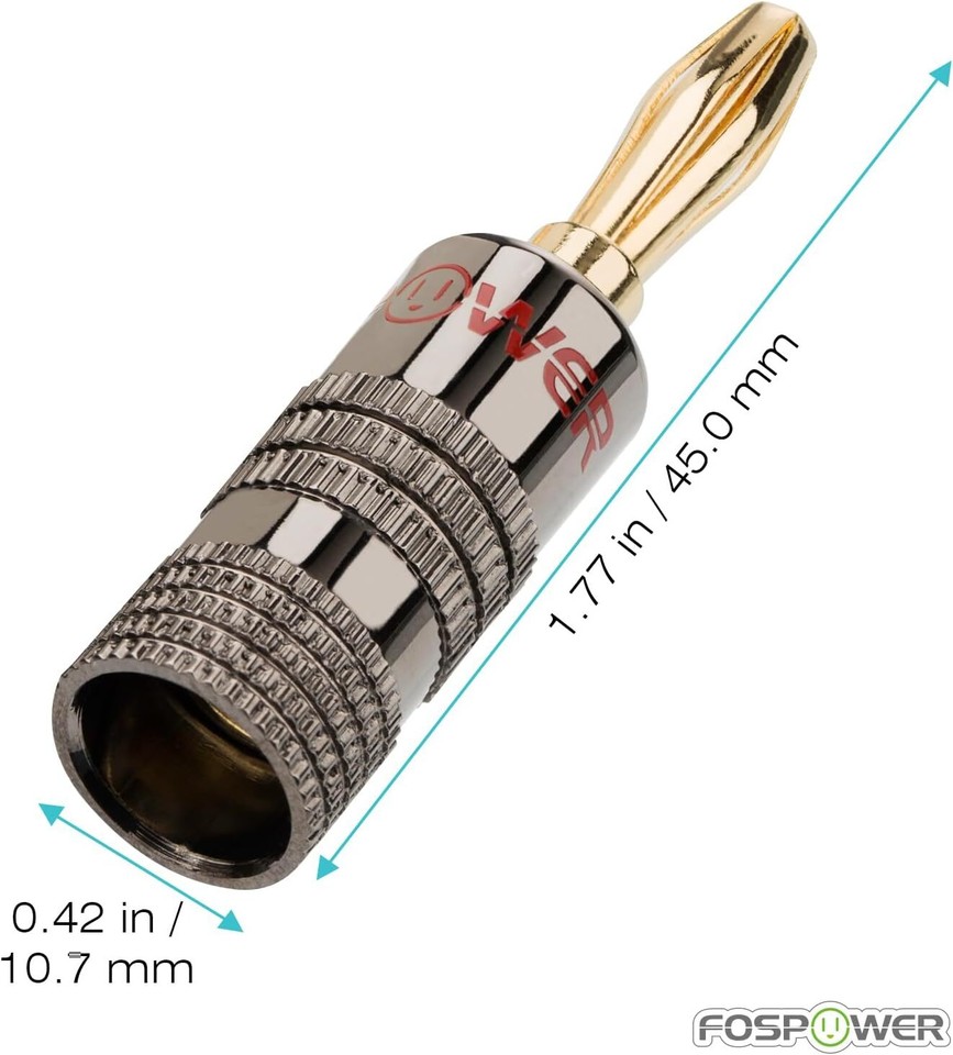 12pcs Closed Screw Gold Plated Banana Speaker Plug Connectors for