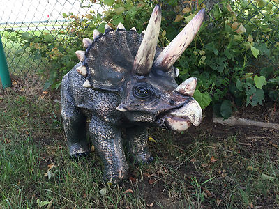 TRICERATOPS XXL DREIHORN DINOSAURIER FIGUR STATUE DEKO SKULPTUR UHRZEIT TIERE