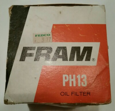 Vintage Fram PH13 Oil Filter Original Box Made in USA