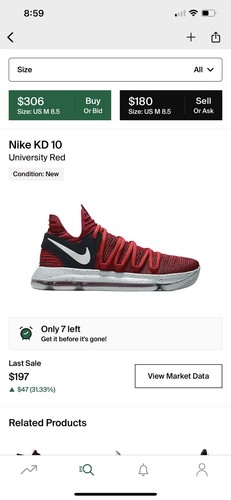 Size 10 - Nike KD 10 Red Velvet 2017 - Picture 7 of 7
