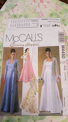 McCalls Pattern M4450 Evening Elegance Formal Prom Dress Sizes 8 10 12 14  UNCUT | eBay