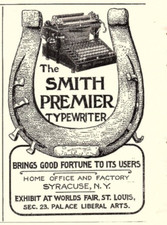1904 SMITH Premier Typewriter No. 2 Horseshoe Décor Vintage 00's Print Ad thumbnail