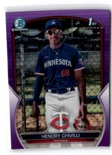 2023 Bowman Chrome 1st Bowman Purple Refractor Hendry Chivilli 149/250 Minnesota