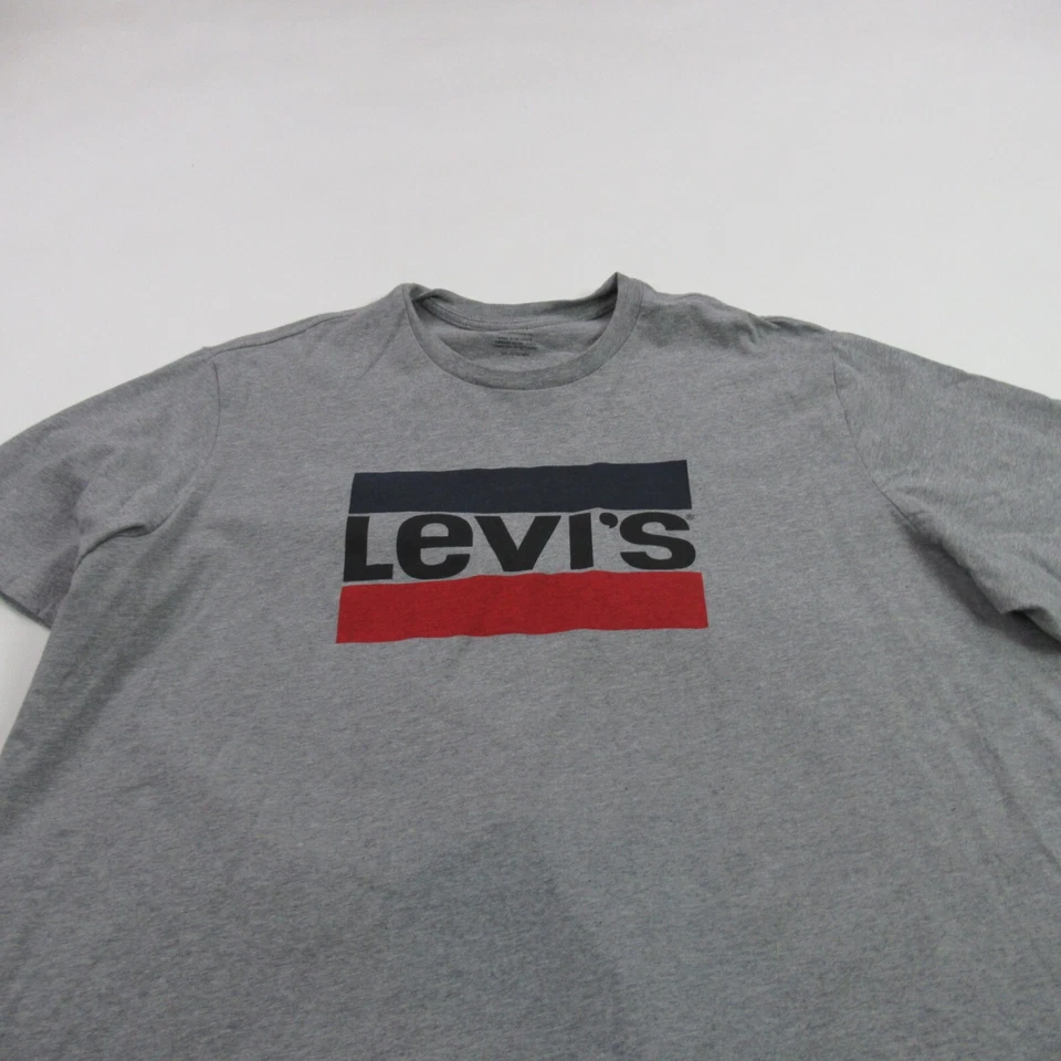 Camisa masculina Levis manga curta 3XL cinza gola redonda leve - Imagem 2 de 4