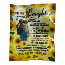 Sunflower Soft Fleece Blanket Gift to my Daughter from Mom Mother, Birthday Gift