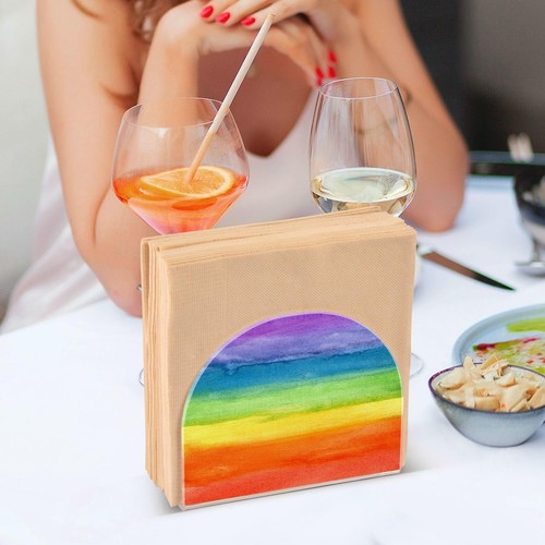 Napkin Holder for Table Colorful Stripe Rainbow Acrylic Napkin Holder for Par... - Picture 7 of 8
